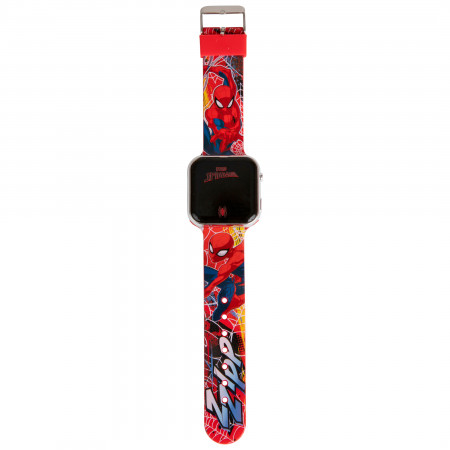Marvel Comics Spider-Man Digital Watch w/ Character Pose Rubber Strap